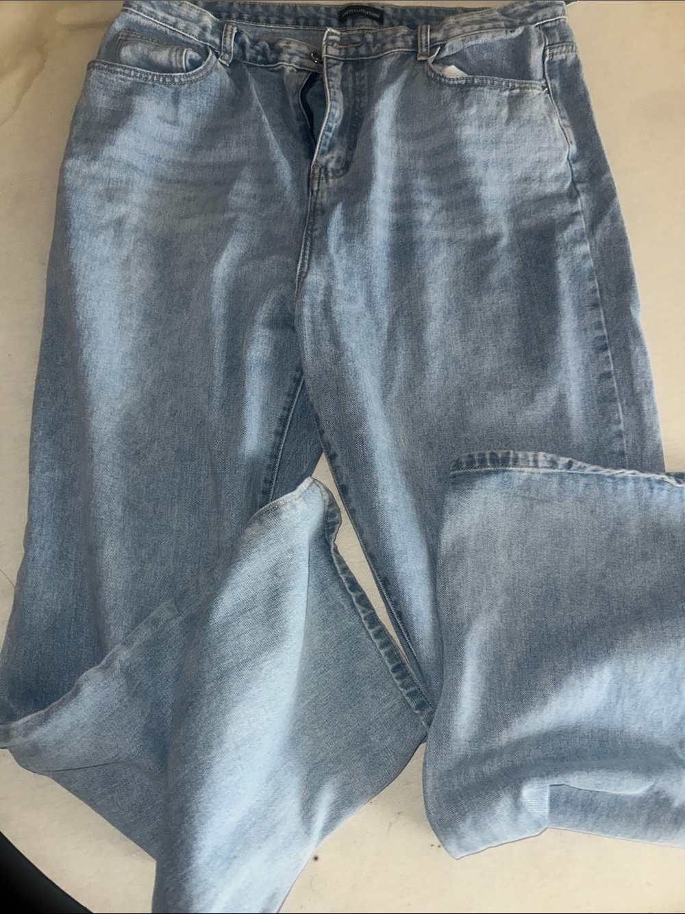 PrettyLittleThing Light Blue Wide Leg Jeans